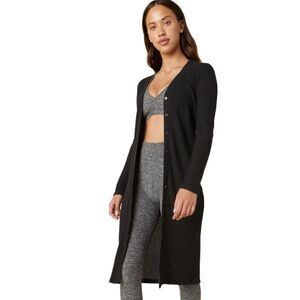 Beyond Yoga Your Line Waffle 2 in 1 Duster Cardigan Dress - Black L